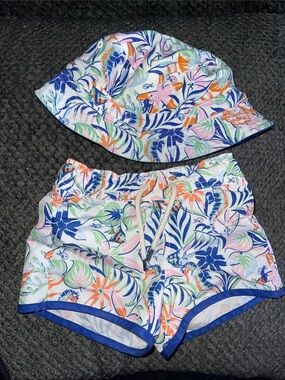 Ralph Lauren Tropical Print Bucket Hat & Swim Shorts Set - Multicolor